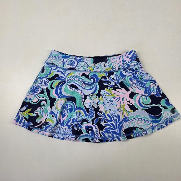 Lilly Pulitzer Pants - Lilly Pulitzer Luxletic Skort Womens Small Blue Pink Tropical Print Tennis Golf